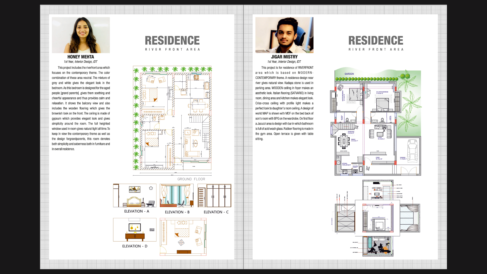 Residential interior design student project boards